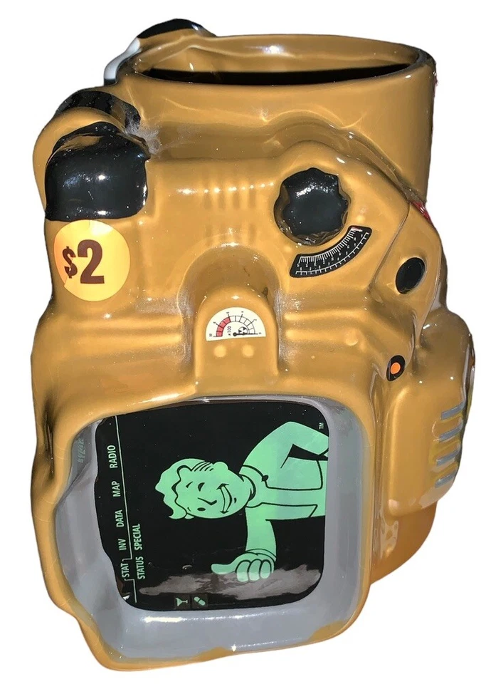 ThinkGeek Fallout 3D Pip Boy Ceramic Mug 45 OZ Fallout Just Funky Robco READ - Image 3 of 4