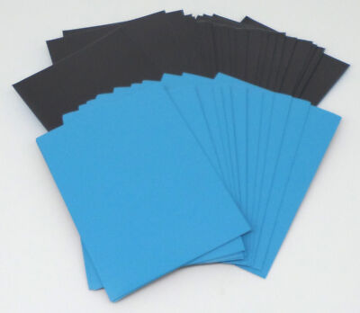 100 Docsmagic.de Premium Bi-Color Card Sleeves Mat Light Blue / Black Standard S