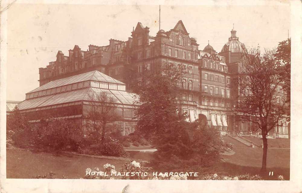 Harrogate England Hotel Majestic Real Photo Vintage Postcard JE229010
