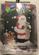 Felt Christmas 12x15" Wall Hanging Kit Design Works 'SANTA'S LIST ' New/Sealed