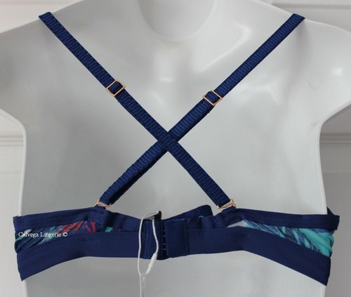 Nuevo con etiquetas Cosabella VEROP1301 ""Verona"" Malla Impresa Bralette Azul Flora Tropical Italia - Imagen 4 de 8