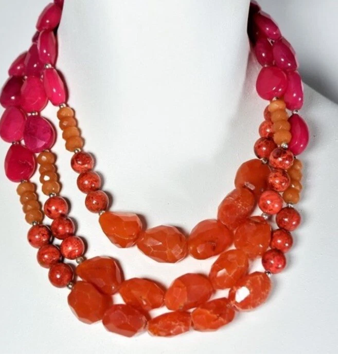 Collar BARSA piedras preciosas genuinas/925 capas Foto 2 de 4