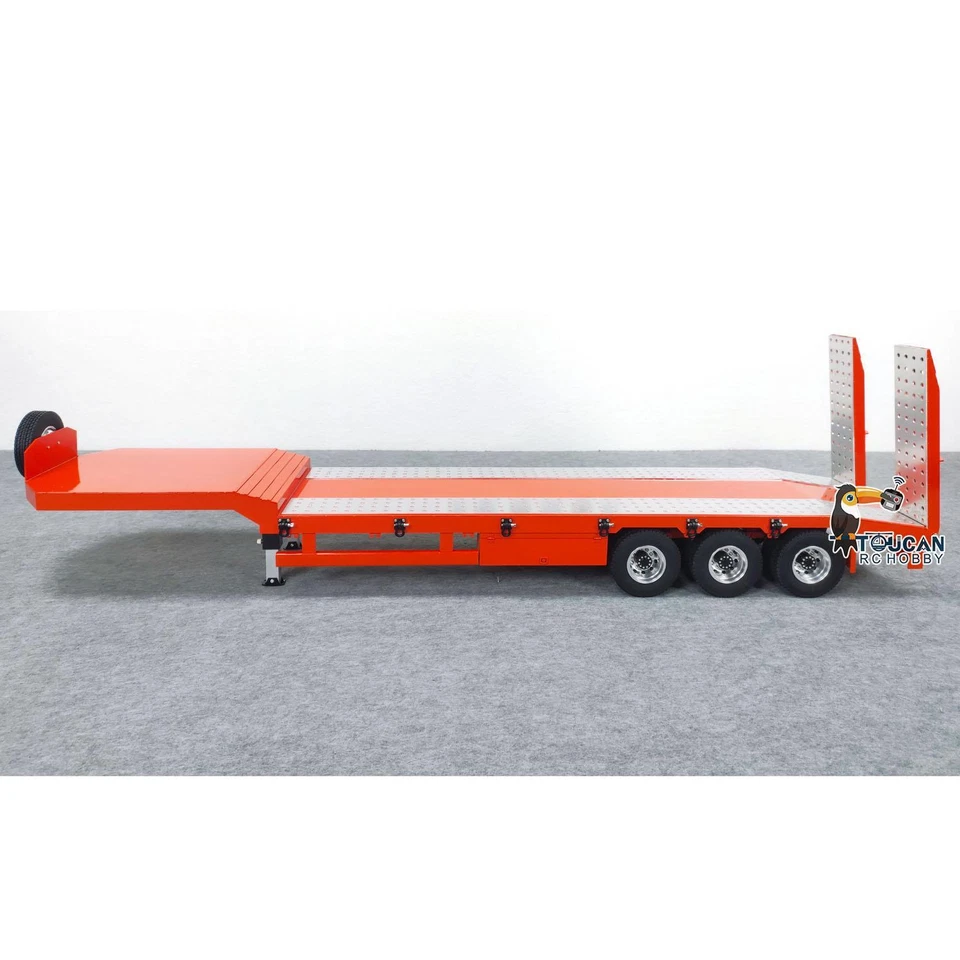 Metal 3 Axles 1/14 Trailer Electric Lifting Legs Tailboard for RC Tractor Trucks - Image 2 of 3