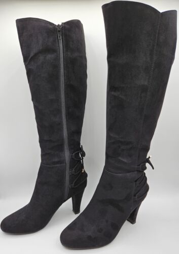 Kurt Geiger Boots High Black Suede Comfort Fit Tayla EU 38 UK 5 Boxed  - Picture 1 of 12