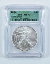 2004 American Silver Eagle MS70 ICG