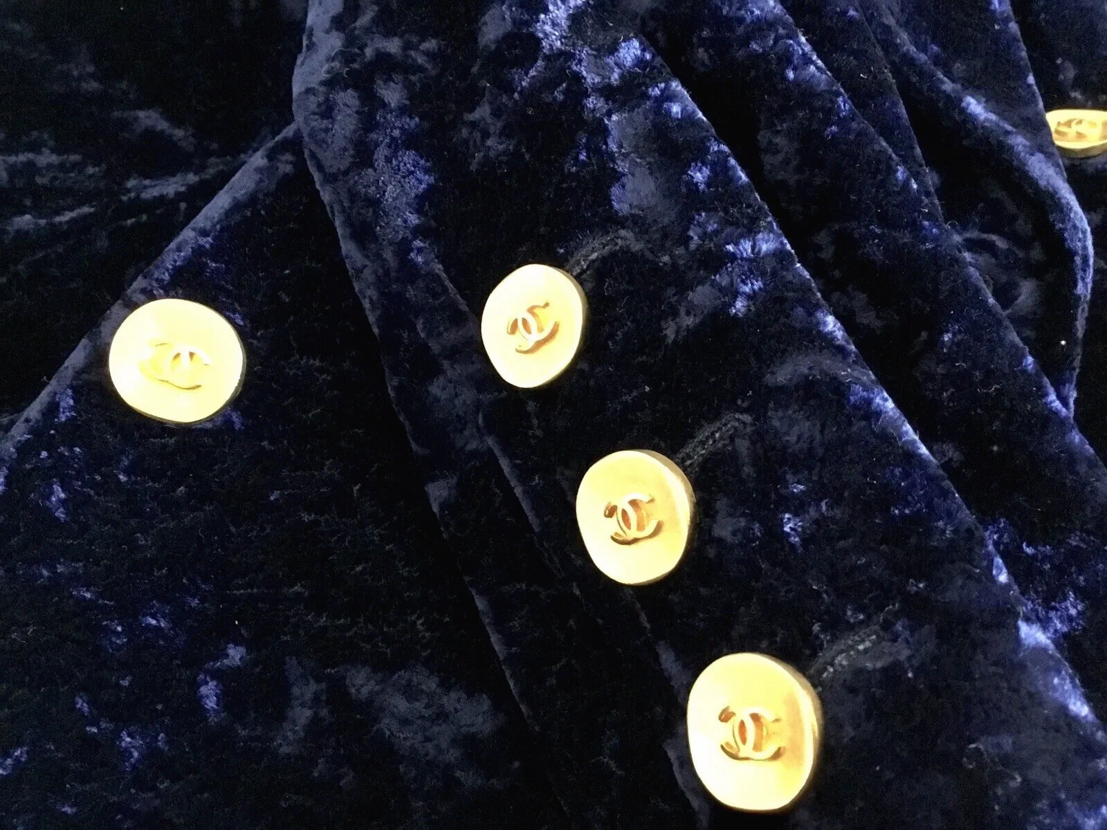 Giacca boutique Chanel tonalità di velluto navy taglia 40 perfetta