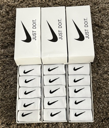 CHEAPEST!!!! NIKE SOCKS 5 PAIRS PACK - CREW LENGTH LIGHTWEIGHT CUSHIONED SPORTS - Picture 4 of 5