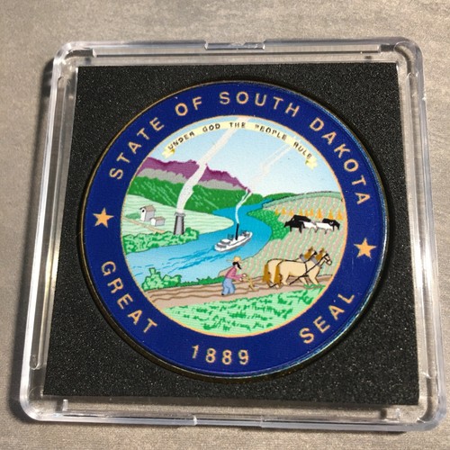 Moneda South Dakota 1889 State Seal Challenge Coloreada EE. UU. ¡INCLUYE ESTUCHE 2X2! - Imagen 6 de 11