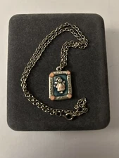 Mom Guardian Angel Necklace 15in Love Protect Comfort Cherish Blue Silver Pink