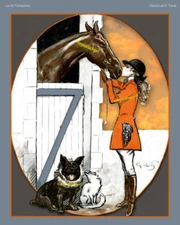 5x7 Vintage 1920 GIRL KISSING HORSE La Vie Parisienne cover Art equestrian print