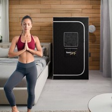 1-Person Indoor PP Plastic 900 Watt Portable Steam Home Sauna with Digital Contr