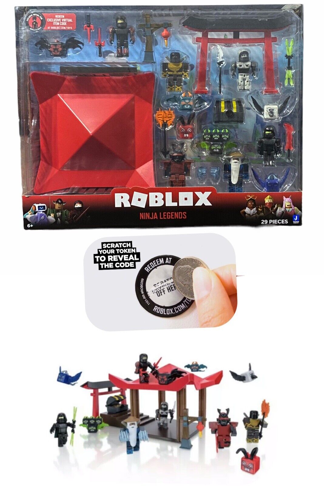 Roblox Ninja Legends 29 Pieces Playset 6 Figs + Accessories & Virtual Code  New!