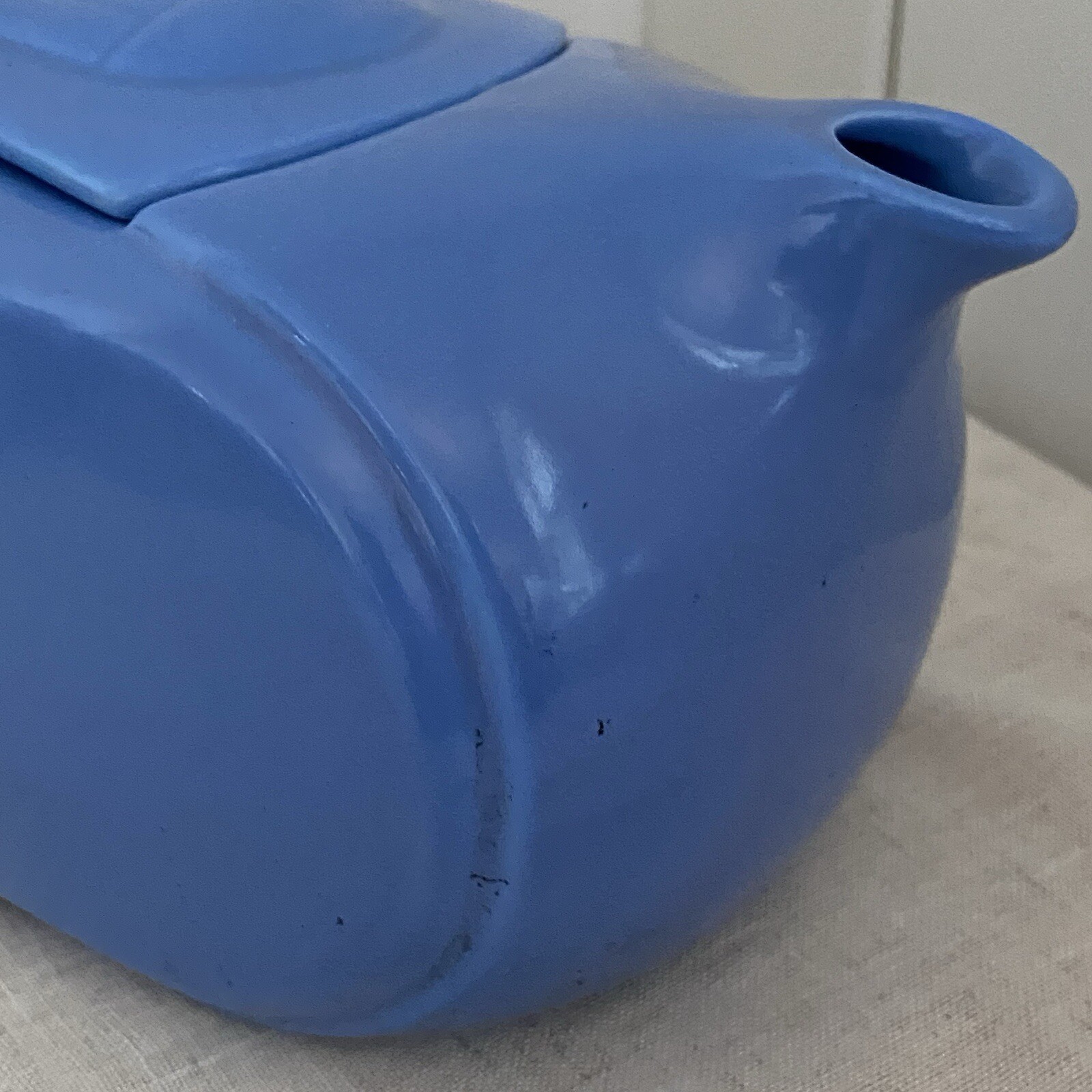 vintage Hall China Co USA Pitcher Westinghouse Streamline water jug blue 40s MCM