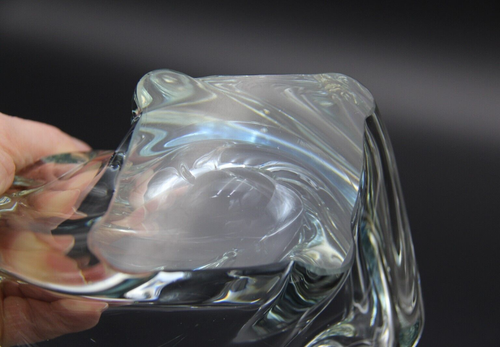 Vintage Mid-Century Modern Czech Biomorphic Wave Art Glass Ashtray or Bowl - Picture 9 of 9