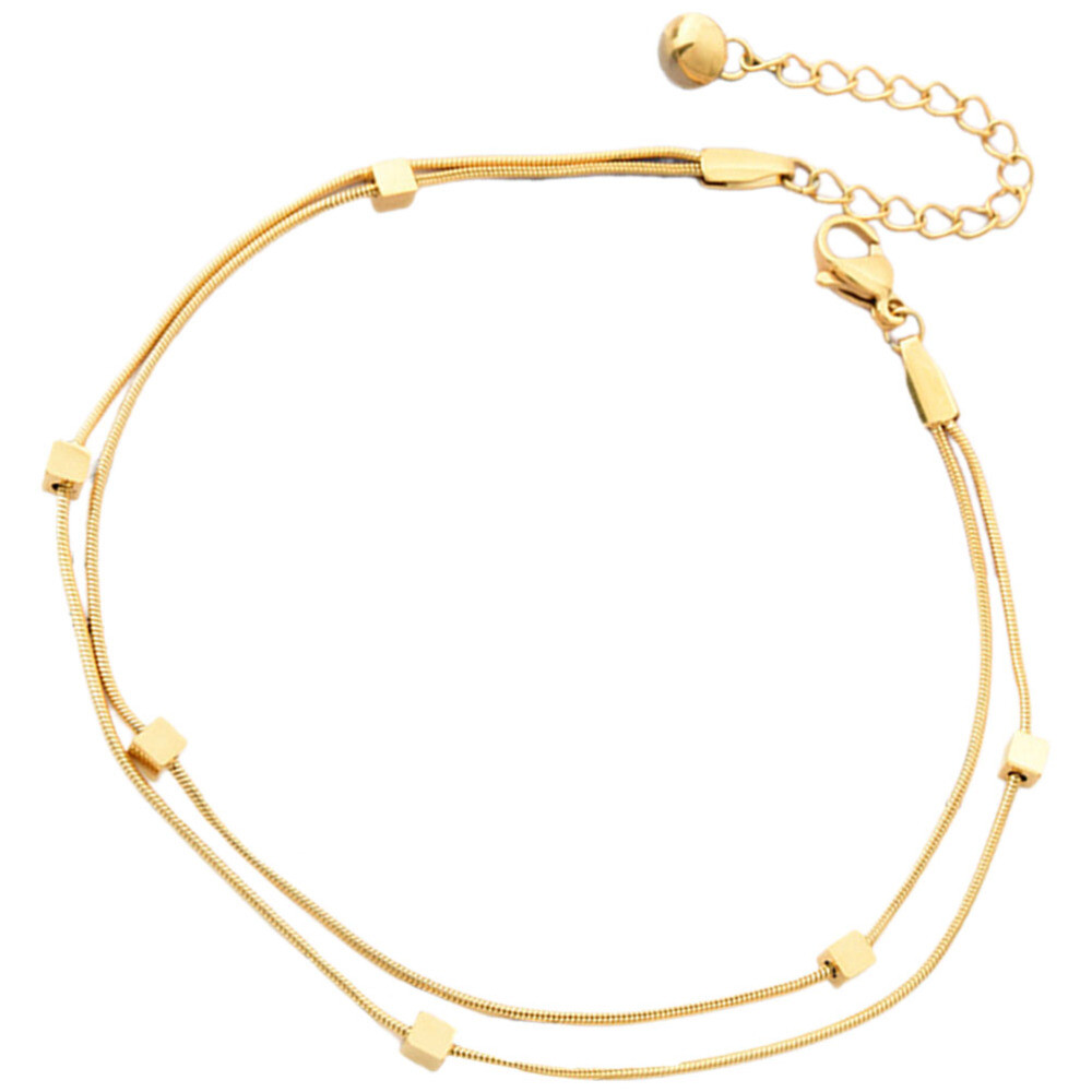 Anklet Women Double Layer Adjustable Link Buckle 's-image