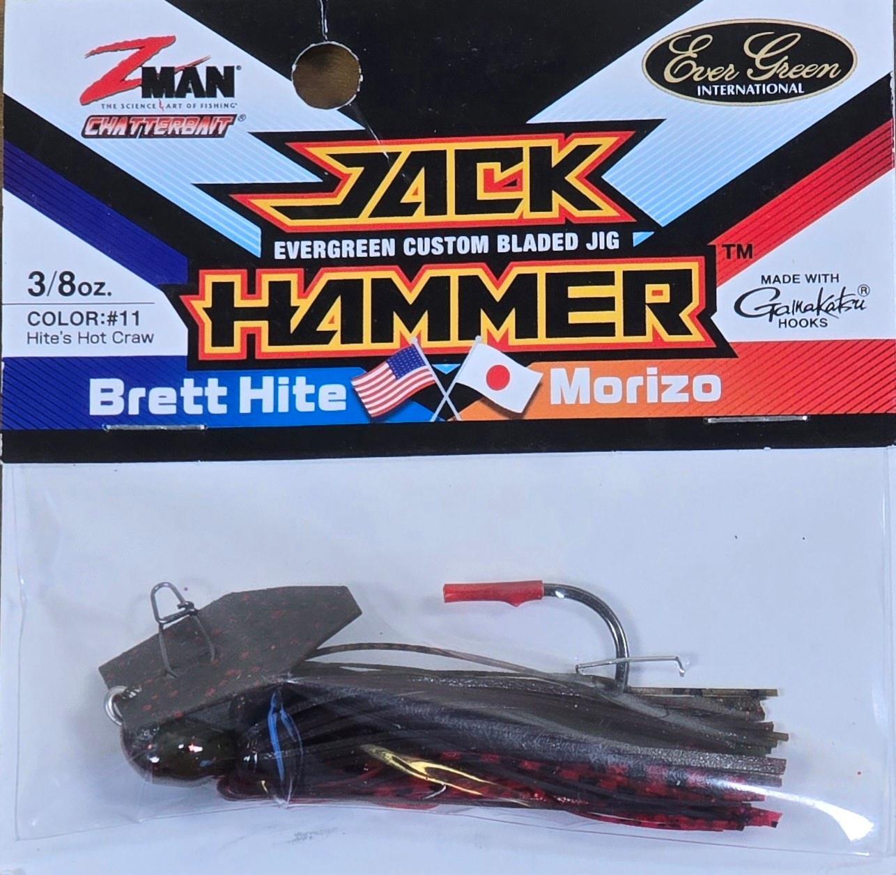 (Ct of 2) Z-Man Evergreen Chatterbait Jack Hammer 3/8 oz Evergreen Custom Blade! - Image 2