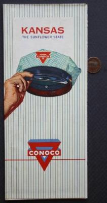1962 Conoco Oil Gas Service Station State of Kansas Highway Road Map VINTAGE +