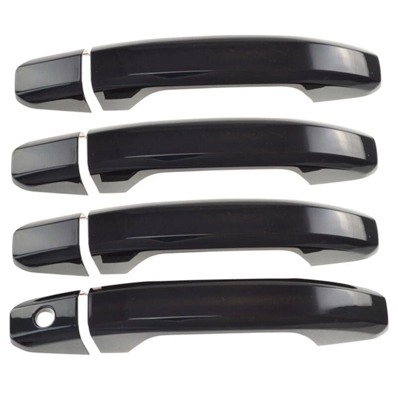 For 2019-2025 Chevy Silverado GMC Sierra 1500 GLOSSY BLACK 4Dr Handle Covers - Image 2 of 3