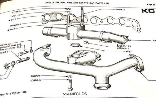 FORD ANGLIA 105E 01/1966-67 GASKET CARB. TO MANIFOLD 997cc 105E-9447-C NOS! - Picture 4 of 4