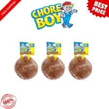 Chore Boy Ultimate Copper Scrubber Scouring Pads – Pure Copper, Heavy-Duty  3Pk