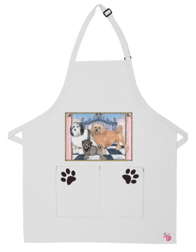 Lowchen Dog Apron Two Pocket Bib Apron with Adj Neck - Picture 1 of 1