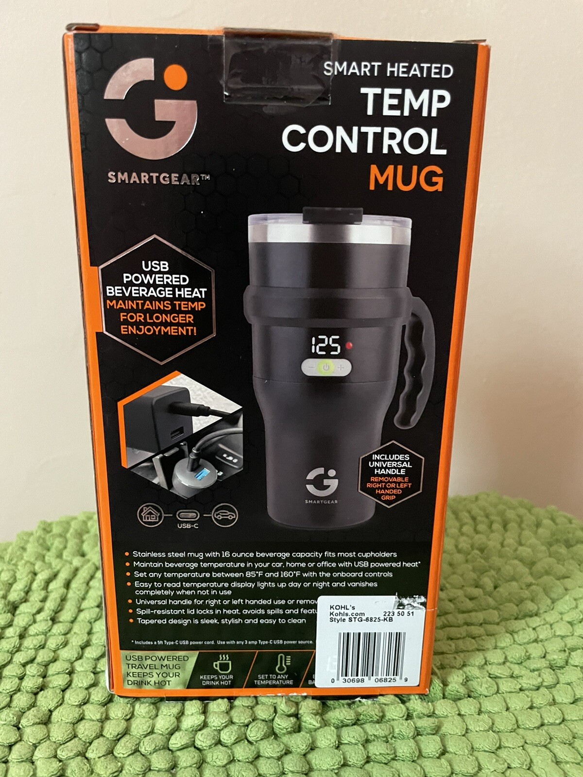 Smart Gear Heated Travel Mug Temp Control 16oz USB Powered New