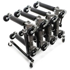 Wiltec Set Griglia e 4x carrelli di manovra sposta auto idraulici 680kg