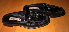 Brighton Womens Black Leather Slip-On Mules Julie 7 Made In Italy