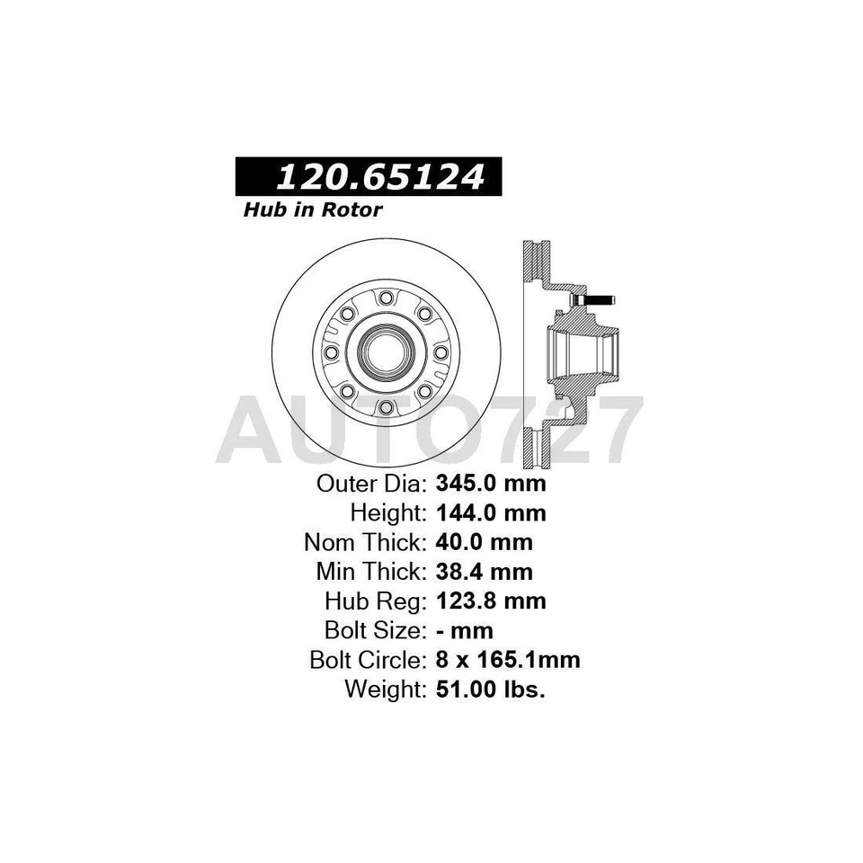 Rotor de freno de disco delantero 2 piezas Centric Parts para Ford E-150 E-250 Foto 2 de 4