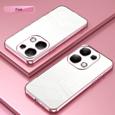 For Xiaomi Redmi Note 13 Pro 4G, Plating Bumper Transparent Clear Case TPU Cover