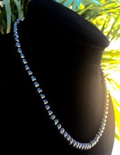 8mm Elite Shungite Necklace Noble Shungite Bead Necklace Chain Karelia Reiki.