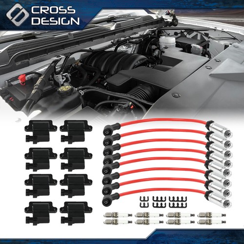 8PCS Square Ignition Coil & Spark Plug Wire For Chevy GMC 4.8L - Foto 10