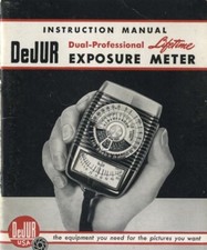 DeJUR Dual Professional Lifetime Exposure Meter 1953 Instruction Manual