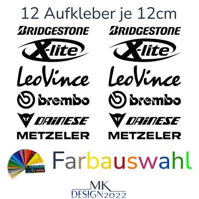 Sponsoren Aufkleber Motorrad Auto Roller Racing Motorsport Set3 Sticker 12x 12cm