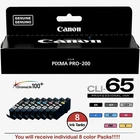 Genuine Canon CLI-65 Individual 8 Color Ink Value Pack for PIXMA Pro-200 Printer