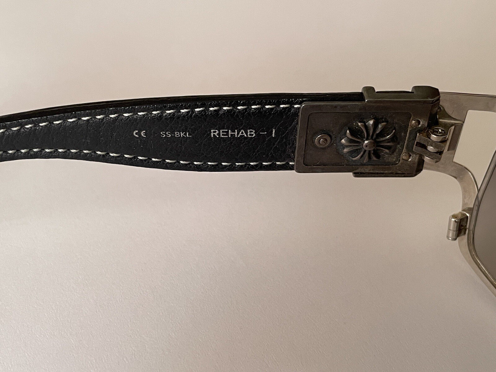 Authentic Chrome Hearts Rehab Sunglasses Sterling Silver/ Leather Rare image 3