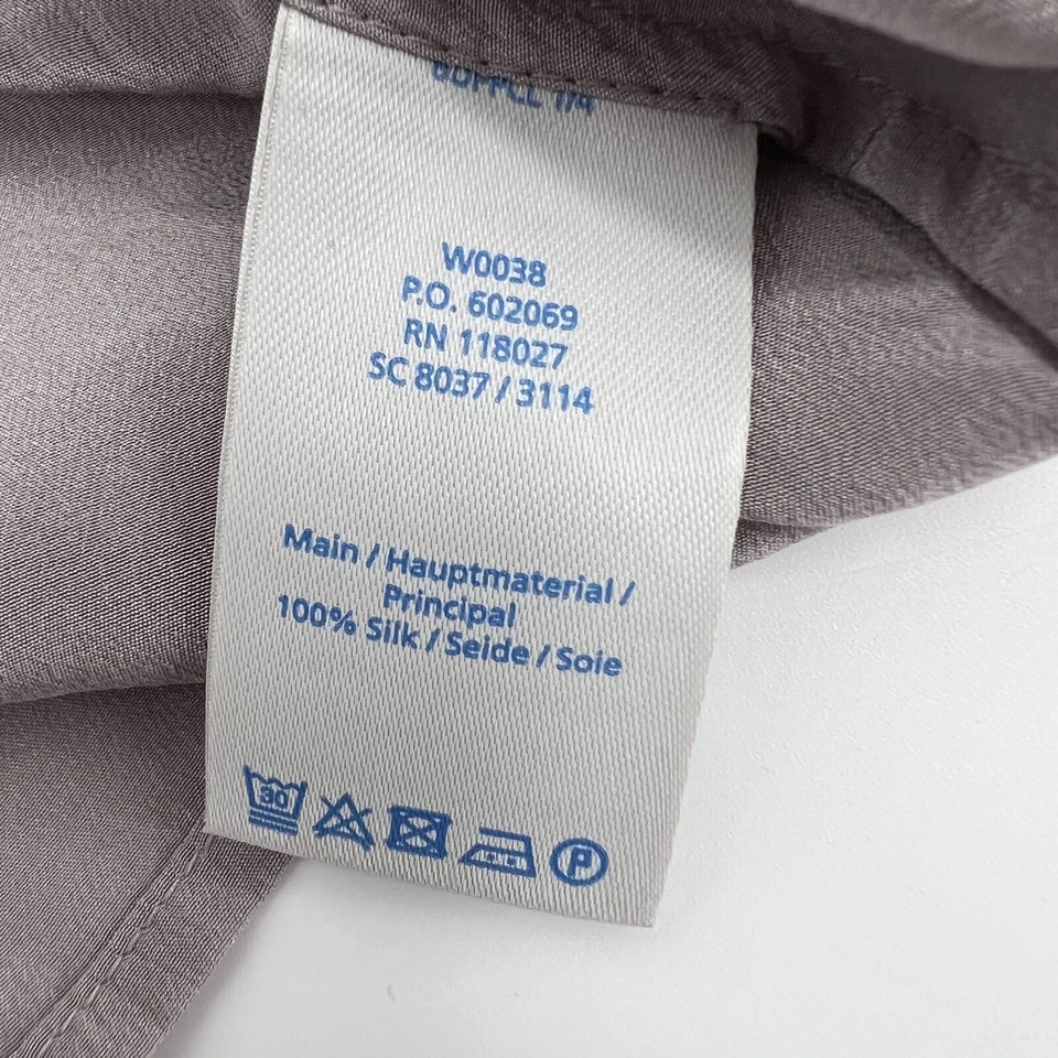 Blusa feminina BODEN tamanho 4 pomba cinza pascale romântica babado seda botões cobertos - Imagem 4 de 4