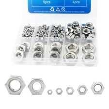 150 PCS Assorted Stainless Steel Hex Nuts Assortment Kit M3 M4 M5 M6 M8 M10 M12
