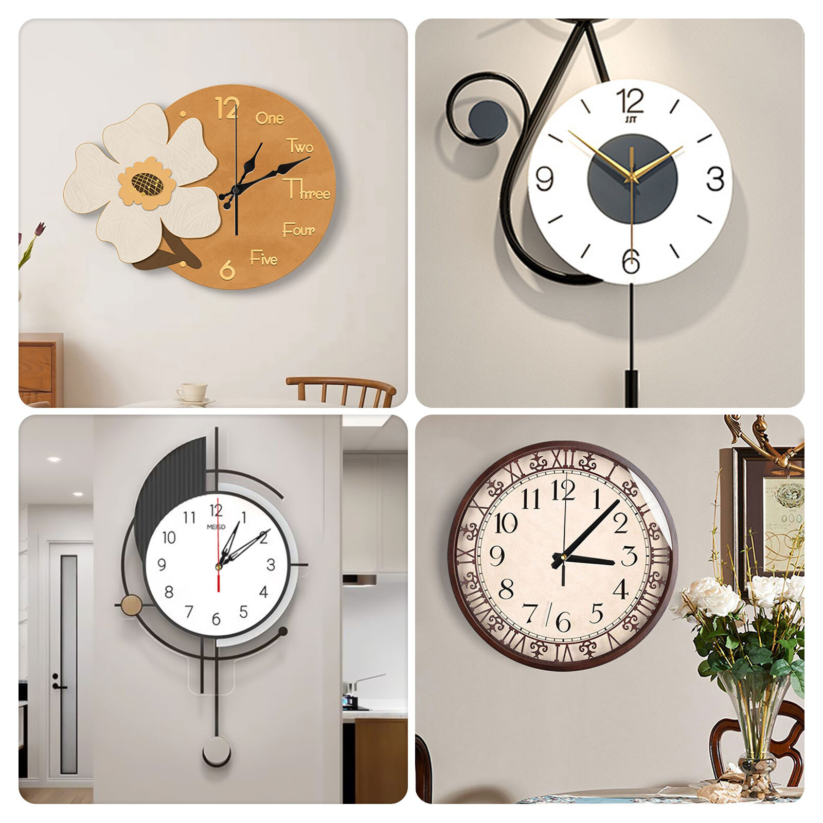 5PCS Quartz Clock Movement Mechanism DIY Repair Kit with Hands Set 13-23mm Shaft