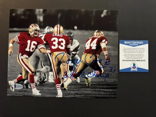 Roger Craig Hot! signed autographed 49ers Montana 8x10 photo Beckett BAS coa