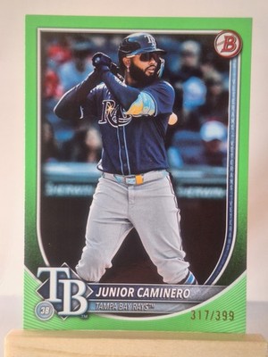 Junior Caminero 2025 Bowman Neon Green /399 #13 Tampa Bay Rays 