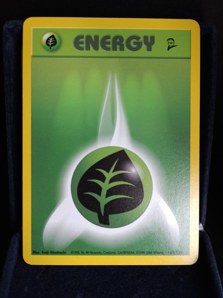 Pokémon TCG-Grass Energy #127/130 Base Set 2-English NM