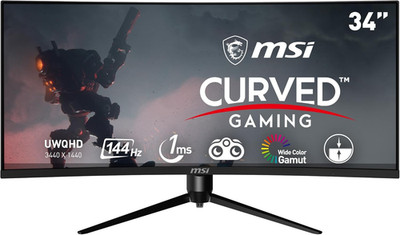 Optix MAG342CQR 34'' Curved  Monitor - 3440 X 1440 (UWQHD), 1500R Curvature, 144H