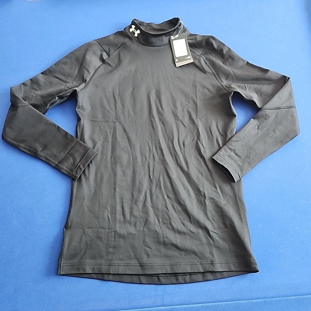 Medium Under Armour ColdGear Infrared Mock Black Shirt 1368026-001 Mens M UA