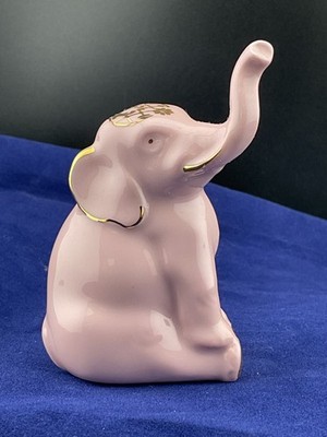 LEANDER Pink Good Luck Trunk Up Elephant Figurine Czech Republic