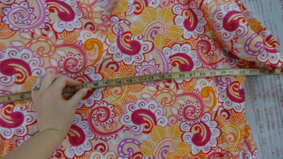 Cottonality Scrub Top Womens 2X Multicolor V-Neck 100% cotton Short Sleeve - Image 4 of 4