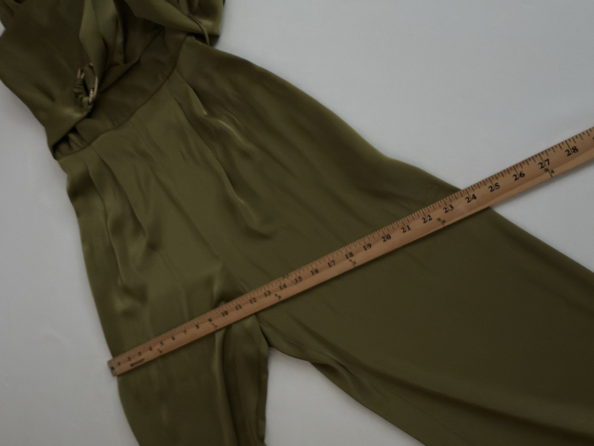 ZARA ASYMMETRIC LONG Green SATIN JUMPSUIT - SIZE XS NWT ZARA ASYMMETRIC LONG Green SATIN JUMPSUIT - SIZE XS NWT