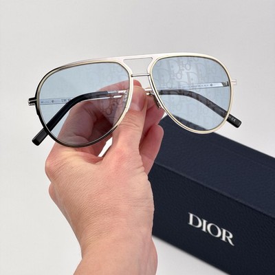 Dior DIORESSENTIAL A2U Sunglasses – Palladium Pilot Blue Grey Mirror F0A8 Dior Essential A2U Sunglasses in Oblique Mirror – Designer  main image 4