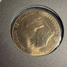 1974 Bicentennial First Day Cover John Adams Continental Congress Medal DBOX
