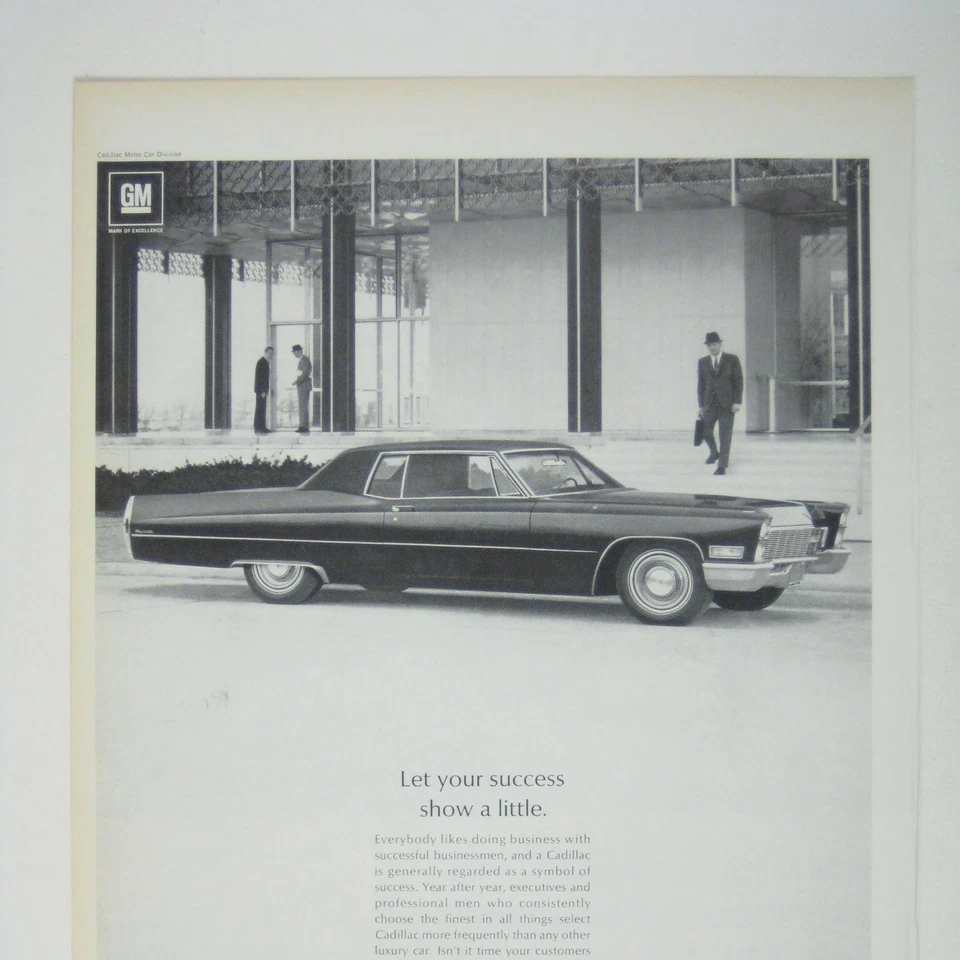 Cadillac Sedan de Luxo com Estampa de Publicidade General Motors 1968 Sucesso nos Negócios - Imagem 2 de 2